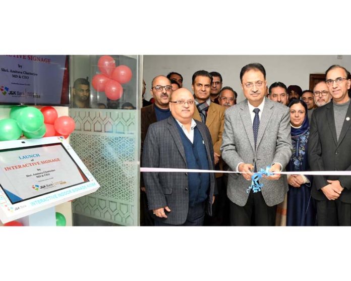 MD & CEO of J&K Bank Amitava Chatterjee launching interactive signages in Srinagar on Wednesday. MD & CEO of J&K Bank Amitava Chatterjee launching interactive signages in Srinagar on Wednesday.
