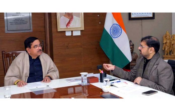 Minister Satish Sharma during meeting with Union Minister Pralhad Joshi. Minister Satish Sharma during meeting with Union Minister Pralhad Joshi.