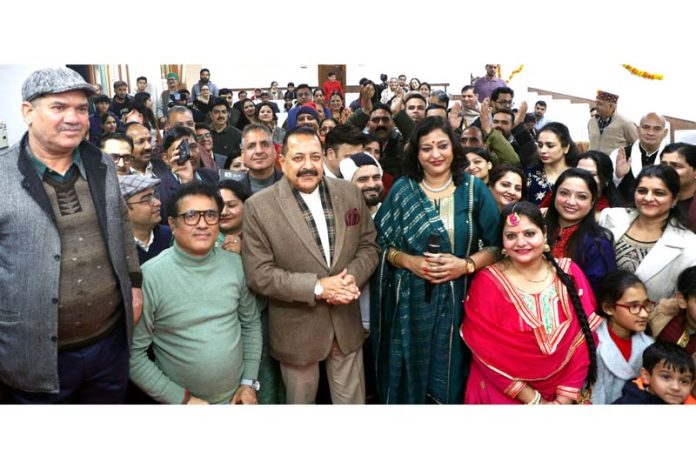 Union Minister Dr. Jitendra Singh with members of Delhi based Dogra families at New Delhi on Sunday.