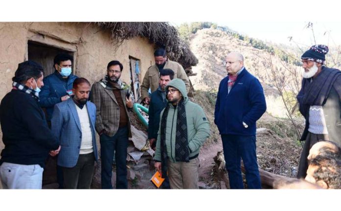 DC Rajouri meeting affected people at Badhaal. DC Rajouri meeting affected people at Badhaal.