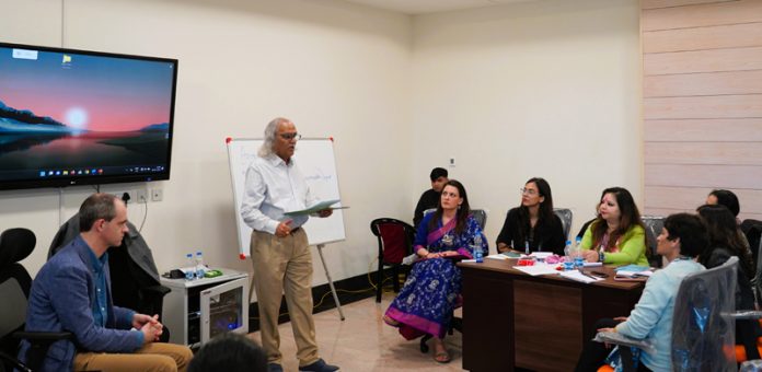 A pre-workshop in progress at AIIMS Vijaypur on Thursday.