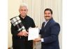 Gaurav Gupta meeting with Lt Governor Manoj Sinha on Saturday.