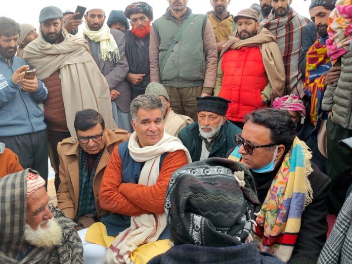 BJP delegation during visit to Badhal in Rajouri on Thursday.