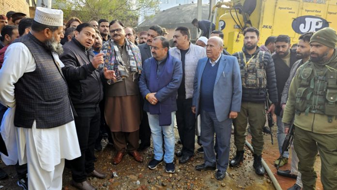 Minister Javed Rana during visit to Bhatindi.