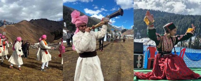 Artists performing during Sarthal Winter Festival on Tuesday.