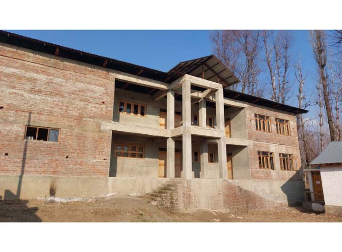 A school building in Ganderbal's Shuhama awaits completion.