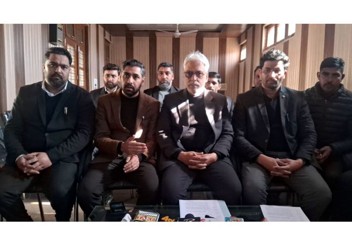 Bar Association members during a meeting in Rajouri.