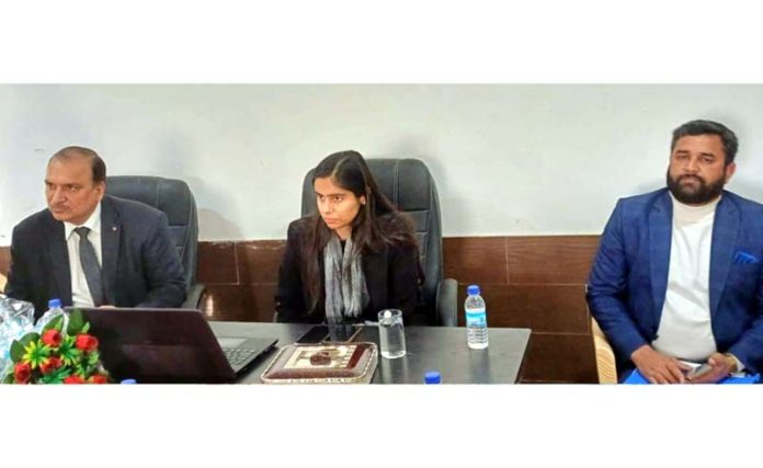 DC Reasi Nidhi Malik chairing a meeting on Wednesday.