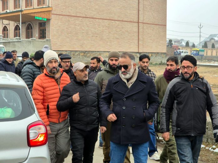 NC MLA, Salman Ali Sagar during visit to Hazratbal area on Sunday. NC MLA, Salman Ali Sagar during visit to Hazratbal area on Sunday.