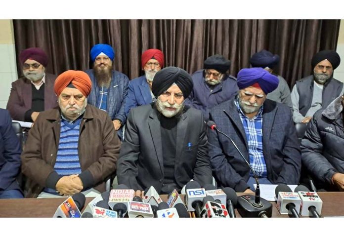 Leaders of PoJK displaced persons during a press conference at Jammu. Leaders of PoJK displaced persons during a press conference at Jammu.