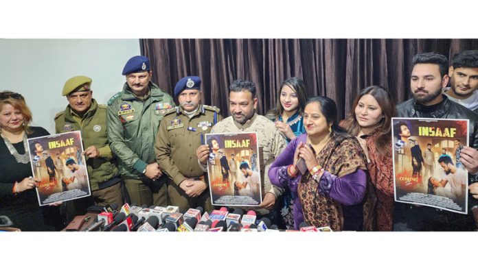 Dignitaries during a movie release function at Jammu on Saturday. —Excelsior/Rakesh