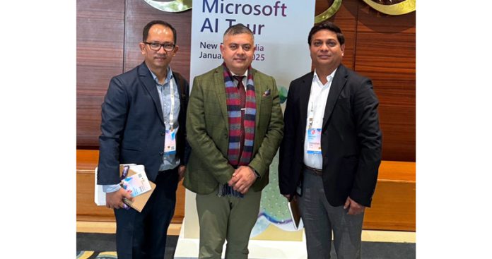 Amit Sharma, Administrative Secretary ICT Mizoram posing along with team members of Microsoft on Saturday. Amit Sharma, Administrative Secretary ICT Mizoram posing along with team members of Microsoft on Saturday.