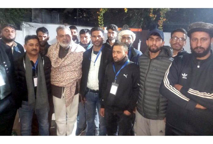 Members of J&K Farmer Producer Organisations related to wool and others during a function at Jammu on Sunday.