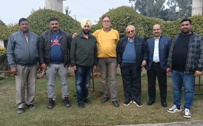 Newly elected Board of Directors of JCHBS posing for a photograph in Jammu on Monday.