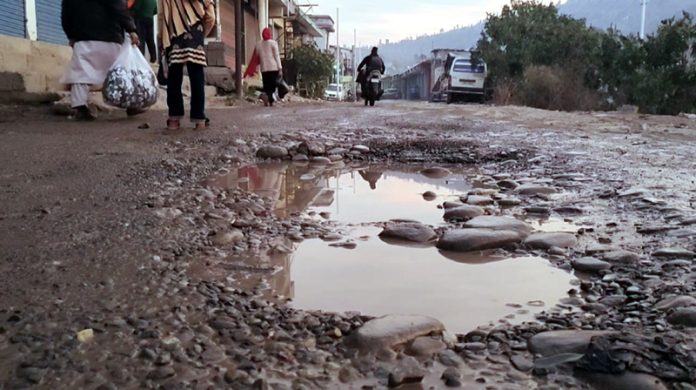 Self speaking condition of road in Mendhar. -Excelsior/Rahi Kapoor