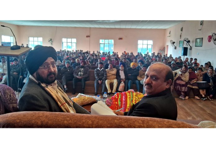 MLA Ramgarh, Dr D K Manyal during a public darbar at Ramgarh on Tuesday.