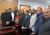 Members of Employees Joint Action Committee during meeting with DyCM in Jammu on Monday.