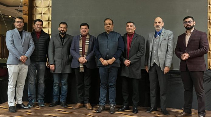 Arun Gupta (president CCI) along with Deepak Gupta attending a function in Jammu on Saturday.