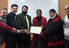 Members of Public Relations Society of Delhi honouring Anshuman Tandon during a function on Friday.