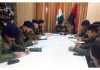 DIG JSK Range chairing a meeting of police officers in Jammu on Thursday.