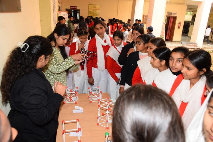 School students during their visit to SMVDU departments