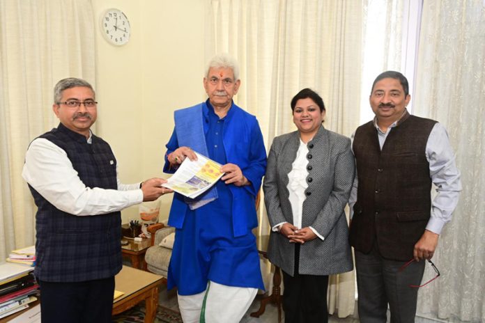 Educational delegation from Chandigarh meeting LG Manoj Sinha. Educational delegation from Chandigarh meeting LG Manoj Sinha.