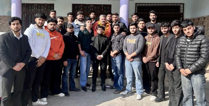 Team Jammu chairman Zorawar Singh Jamwal with Law students.