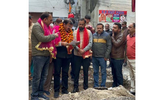 MLA Arvind Gupta kick-starting development works in Krishna Nagar area on Friday. MLA Arvind Gupta kick-starting development works in Krishna Nagar area on Friday.