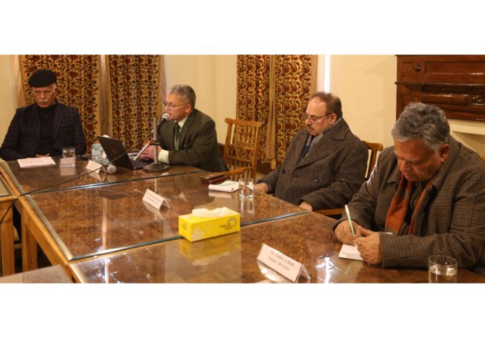 Dignitaries at Amar Singh Club Srinagar during a session on rising digital addiction among youth on Friday.