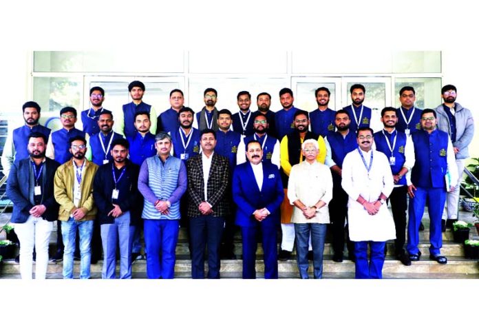 Union Minister Dr. Jitendra Singh with the youth participants from 