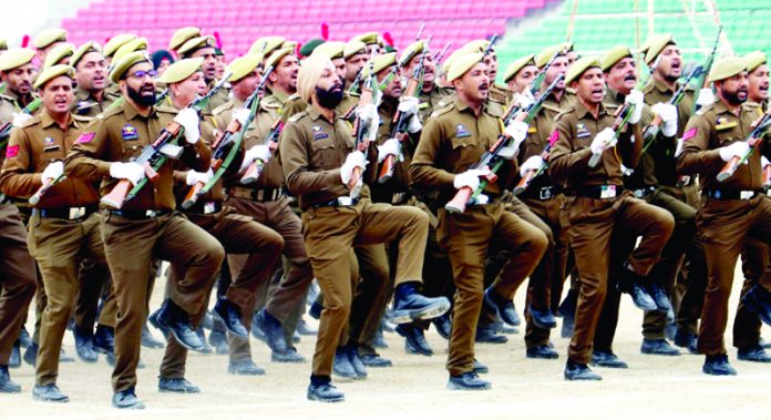 Republic Day rehearsals at MAM Stadium are in full swing, with Jammu and Kashmir Police and Secuirty forces showcasing high energy, enthusiasm and dedication. -Excelsior/Rakesh Republic Day rehearsals at MAM Stadium are in full swing, with Jammu and Kashmir Police and Secuirty forces showcasing high energy, enthusiasm and dedication. -Excelsior/Rakesh