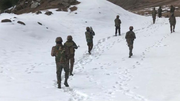 Indian Army Conducts Patrolling In Snow-Covered J&K's Doda
