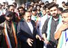 Union Minister Dr. Jitendra Singh interacting with J&K youth, currently on a visit to the national capital, on Wednesday.