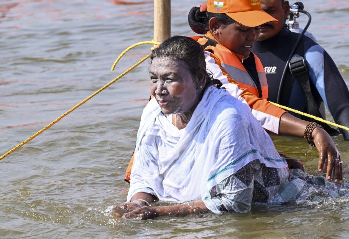 Maha Kumbh: President Murmu Takes Holy Dip At Sangam