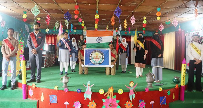Students of BN Higher Secondary School posing during a programme. Students of BN Higher Secondary School posing during a programme.