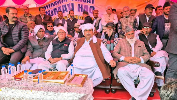 Senior Cong leaders during party convention in Rajouri. Senior Cong leaders during party convention in Rajouri.
