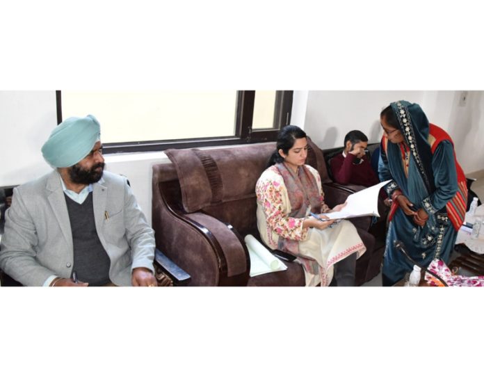 DC Udhampur Saloni Rai convening public outreach camp at Majalta on Wednesday.