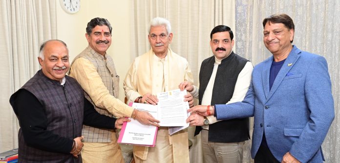 MP Jugal Kishore Led Delegation, Others Call On LG Manoj Sinha MP Jugal Kishore Led Delegation, Others Call On LG Manoj Sinha