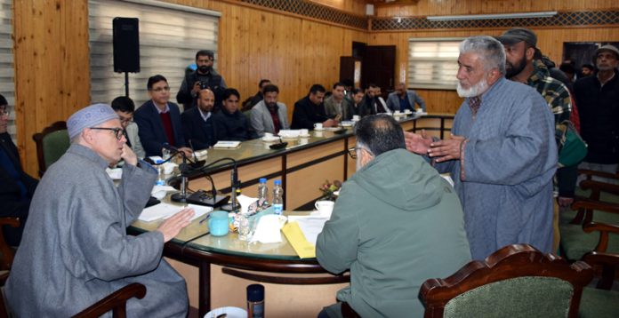 CM Omar Abdullah holding a public darbar at Ganderbal on Saturday.