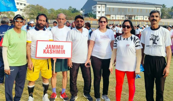 J&K UT Master Athletes posing for a group photograph in Kerala. J&K UT Master Athletes posing for a group photograph in Kerala.