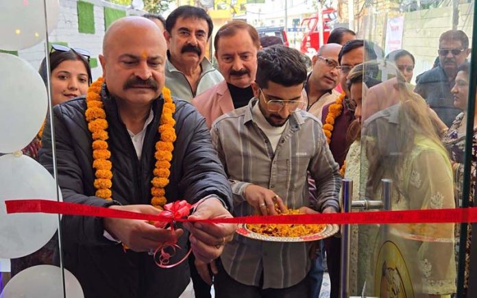 MLA Yudhvir Sethi inaugurating a restaurant in Jammu on Friday.