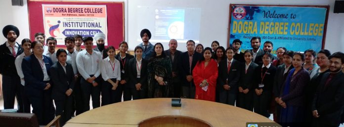 Students of Dogra Degree College with management posing for a photograph after the workshop.