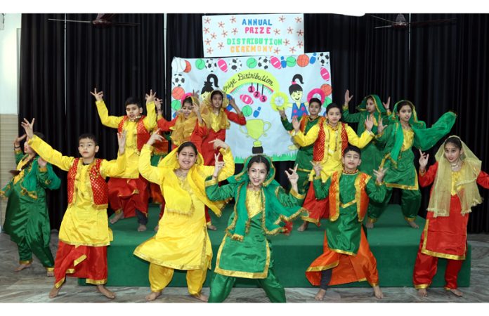 Students performing during a programme.