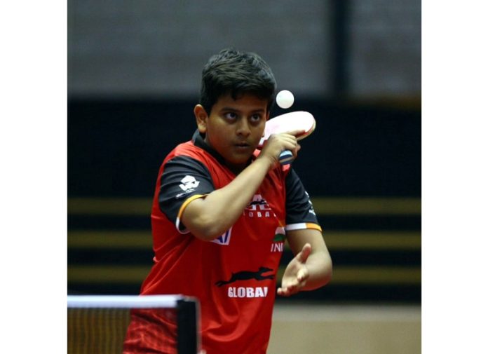 Ritvik Gupta in action during a match at 86th UTT Cadet and Sub-Junior National Table Tennis Championships in Nagpur. Ritvik Gupta in action during a match at 86th UTT Cadet and Sub-Junior National Table Tennis Championships in Nagpur.