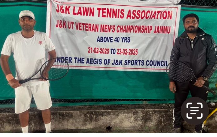 Winners and runner-up of Veterans event posing for a photograph at MA Stadium, Jammu.