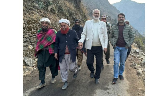 Former Minister GM Saroori during visit to remote areas of Inderwal constituency. Former Minister GM Saroori during visit to remote areas of Inderwal constituency.