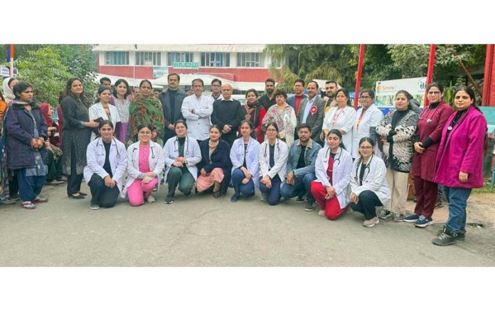 Principal, GMC Jammu, Dr Ashutosh Gupta and faculty of Gynae and Anaesthesia departments during a program at SMGS Hospital, Jammu.