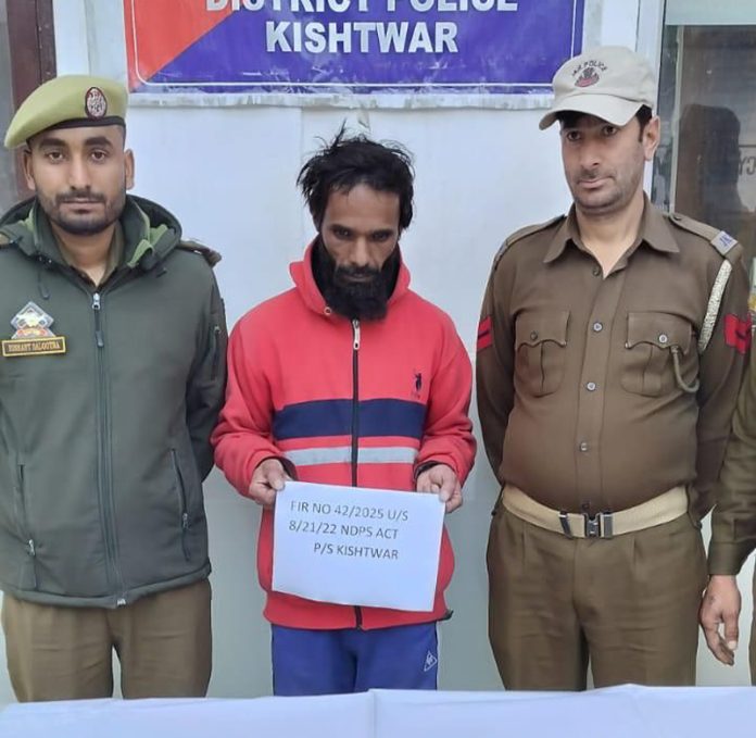 Narco smuggler in police custody. -Excelsior/Tilak Raj