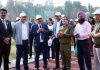 Dignitaries during an Athletics Meet organised by SBI for its employees at Chandigarh on Saturday.