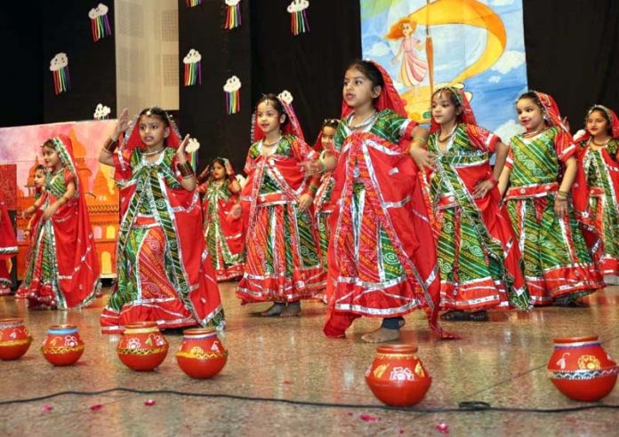 Students of Manjushree performing during Annual Day celebration.
